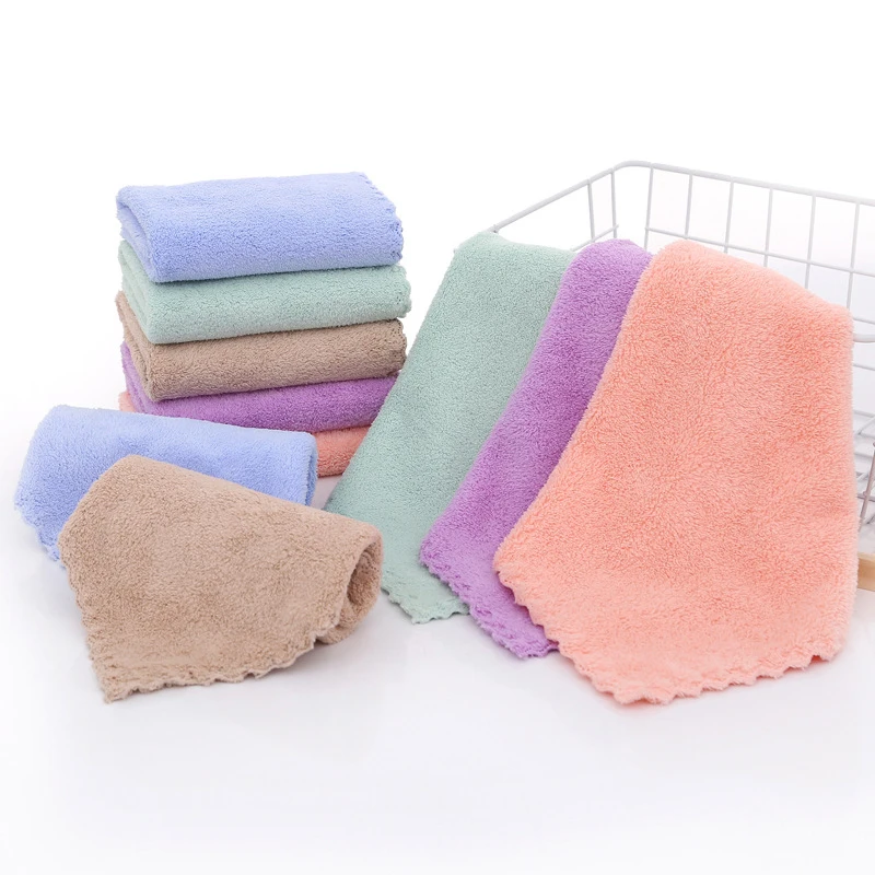 

Coral Velvet Face Towel Microfiber Absorbent High-density Square Hand Towel Cleaning Wipes Quick Dry Clean Handkerchief Supplies