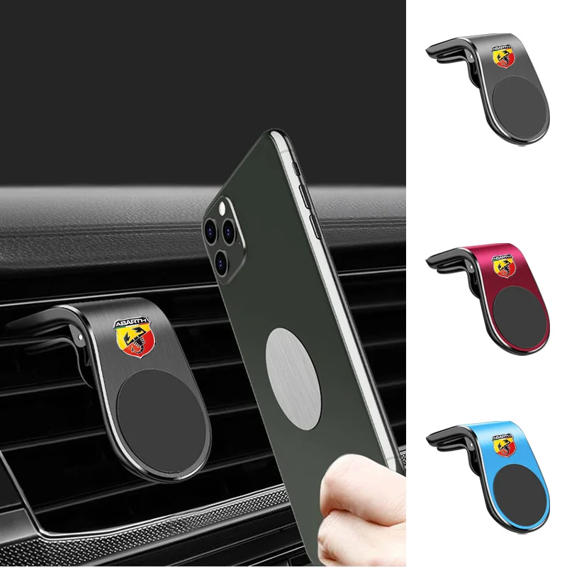 Metal Magnet Phone Stand GPS Mount Holder Air Vent Clip Holder For Fiat Abarth 595 695 Punto 124Spider Car Interior Accessories 