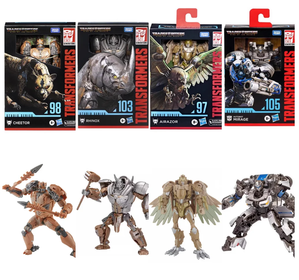 

В наличии игрушка-трансформер Studio Series SS98 Cheetor SS105 Mirage SS97 Airazor SS103 Rhinox Модель робота Фигурки Подарок