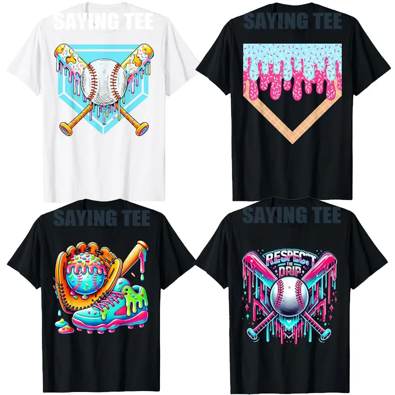 

Respect The Drip Baseball Boys Ice Cream Drip Sweet Swing Sports T-Shirt Stuff Home Plate Ice-Cream Sport Players & Fans Clothes