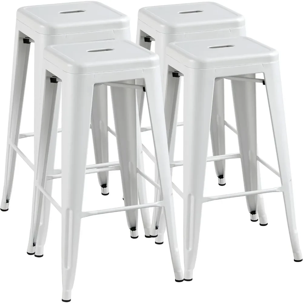 

Counter Height Barstools Set Metal Bar Stools Industrial Metal Chairs Modern Backless Stackable Chair Stool with Square Seat