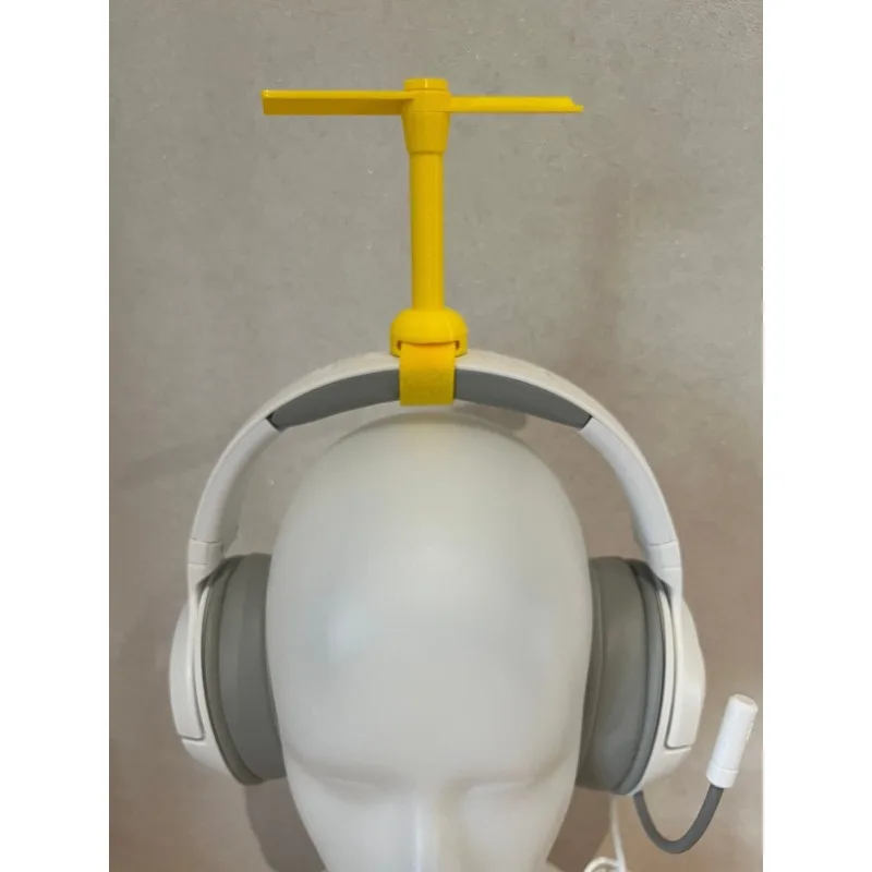Yellow Propeller Hat Headphone Topper – Universal Rotor Accessory for Streamers, Cosplayers & Fun Gaming Setup