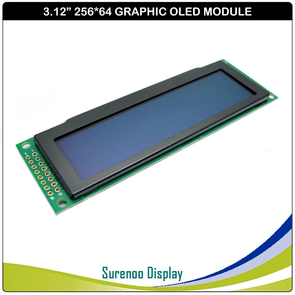 Real OLED Display, 3.12" 256*64 25664 Dots Graphic LCD Module Display Screen LCM Screen SSD1322 Controller Support SPI