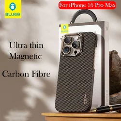 Blueo Kevlar Magnetic Case For iPhone 15 16 17 Pro Max Carbon Fibre Back Cover Case for iPhone 15 16 17 Pro