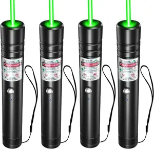 4-Pack Rechargeable Green Laser Flashlight for TV Screens, Long Range Tactical Use in Office, Outdoors & Construction