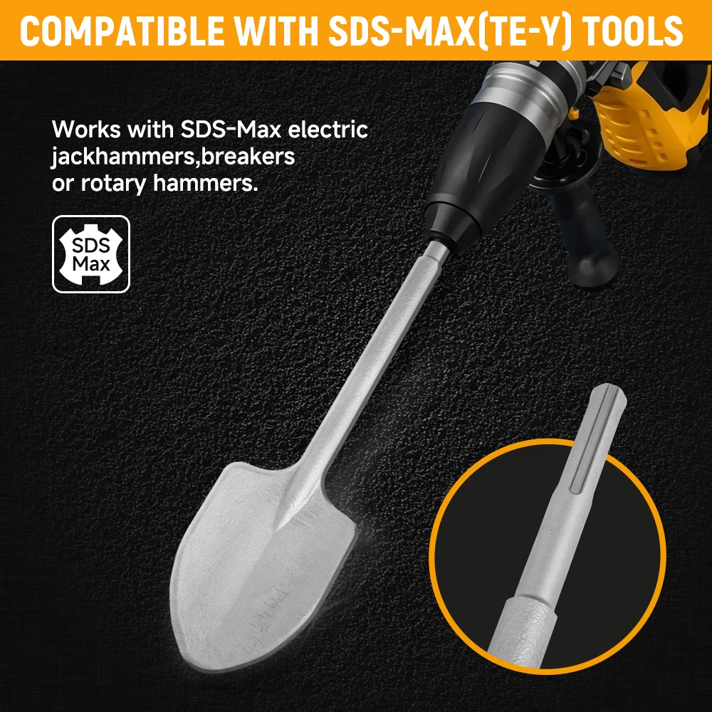 Hotehe sds-max haste 40crv pá de argila 20 '' jack martelo bit trincheira & escavação pá bit para argila cascalho congelado solo concreto