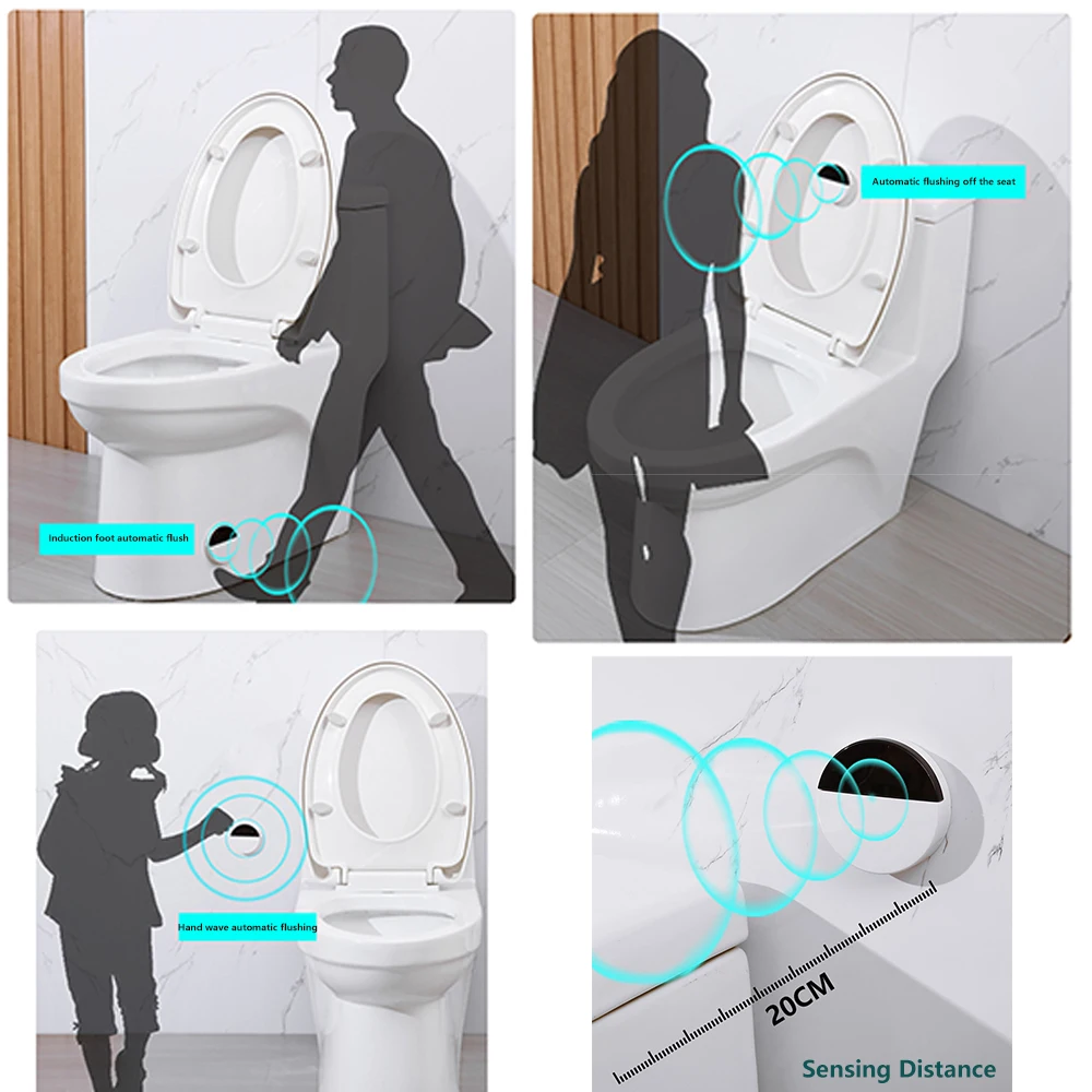 Accessori per il bagno valvola di scarico Wireless intelligente a infrarossi sensore di dissoluzione per uso domestico Flusher wc sensore di