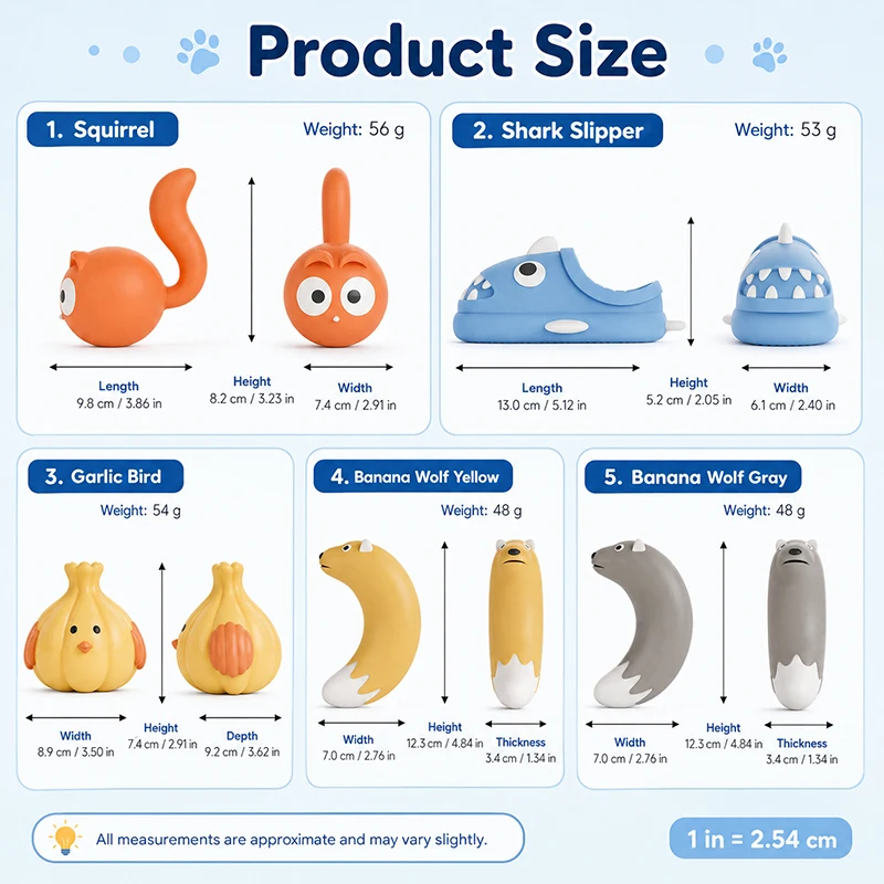 Squeaky Latex Dog Toy Bite Resistant Chew Toy Cute Fun Pet Toy for Dogs Interactive Puppy Chew Toys Dog Accessories - view 6
