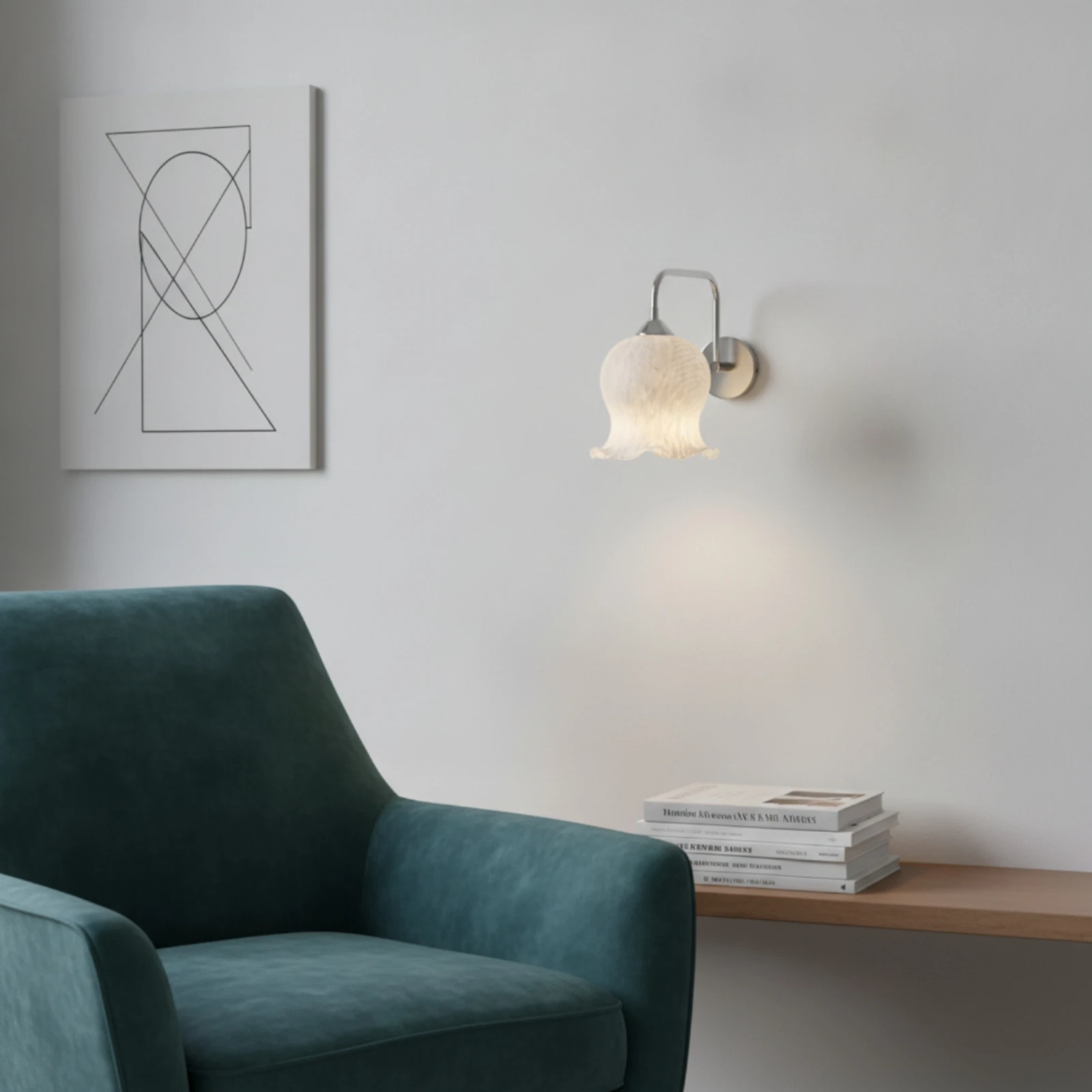 Flower Shaped Glass Lamp Shade Ruffled Glass Lamp Shade European Design Lamp Cover Lighting Part for Living Room, Bedroom