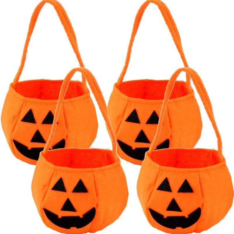 Halloween Nieuwe Mode Driedimensionale Draagbare Pompoen Goodie Bag Pakket Geschenken Kinderen Top Handvat Tassen Feest Prestatie Eigendom