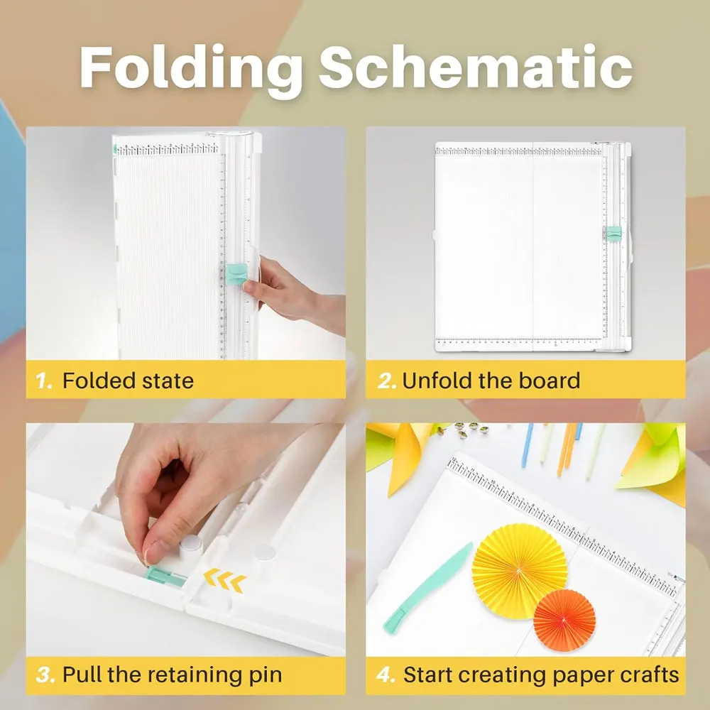 1PC opvouwbare kraspapiersnijder voor twee doeleinden scorebord, 12x12 inch ambachtelijke papiersnijder.