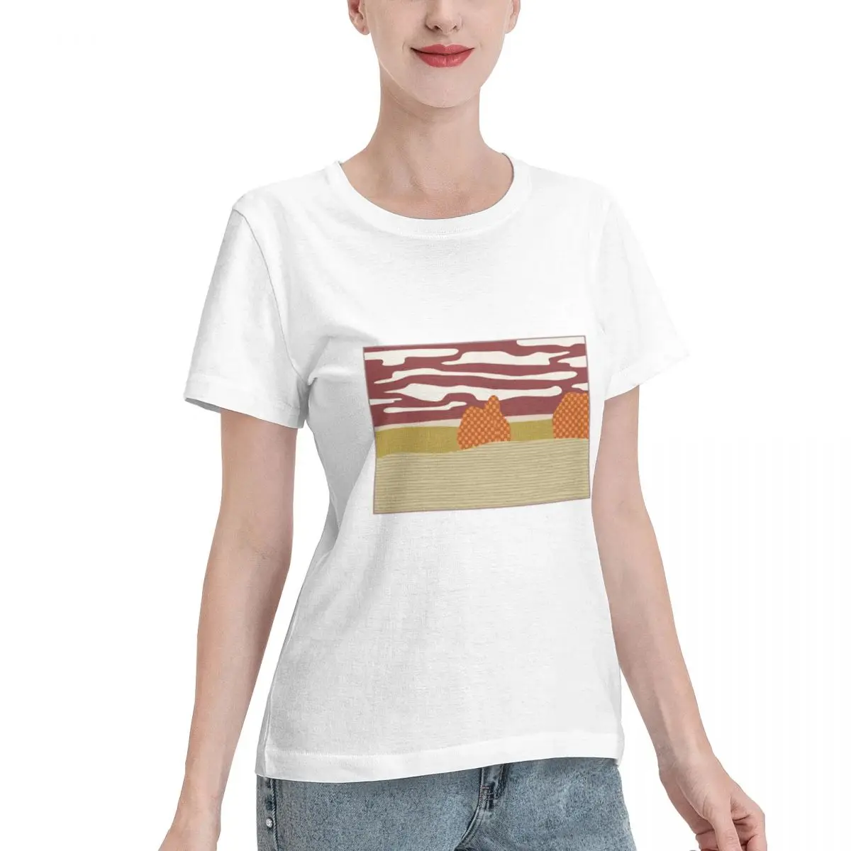 Limited Offer Landscape 40 Women's T-shirt Breathable Wear Basic Tops For Women