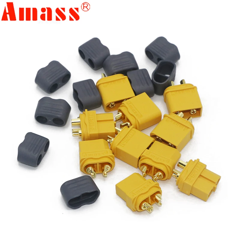 10pcs Amass XT60h connector XT60-T plug with Sheath Housing Female / male XT60 plug for RC Lipo Battery rc cars fpve drones