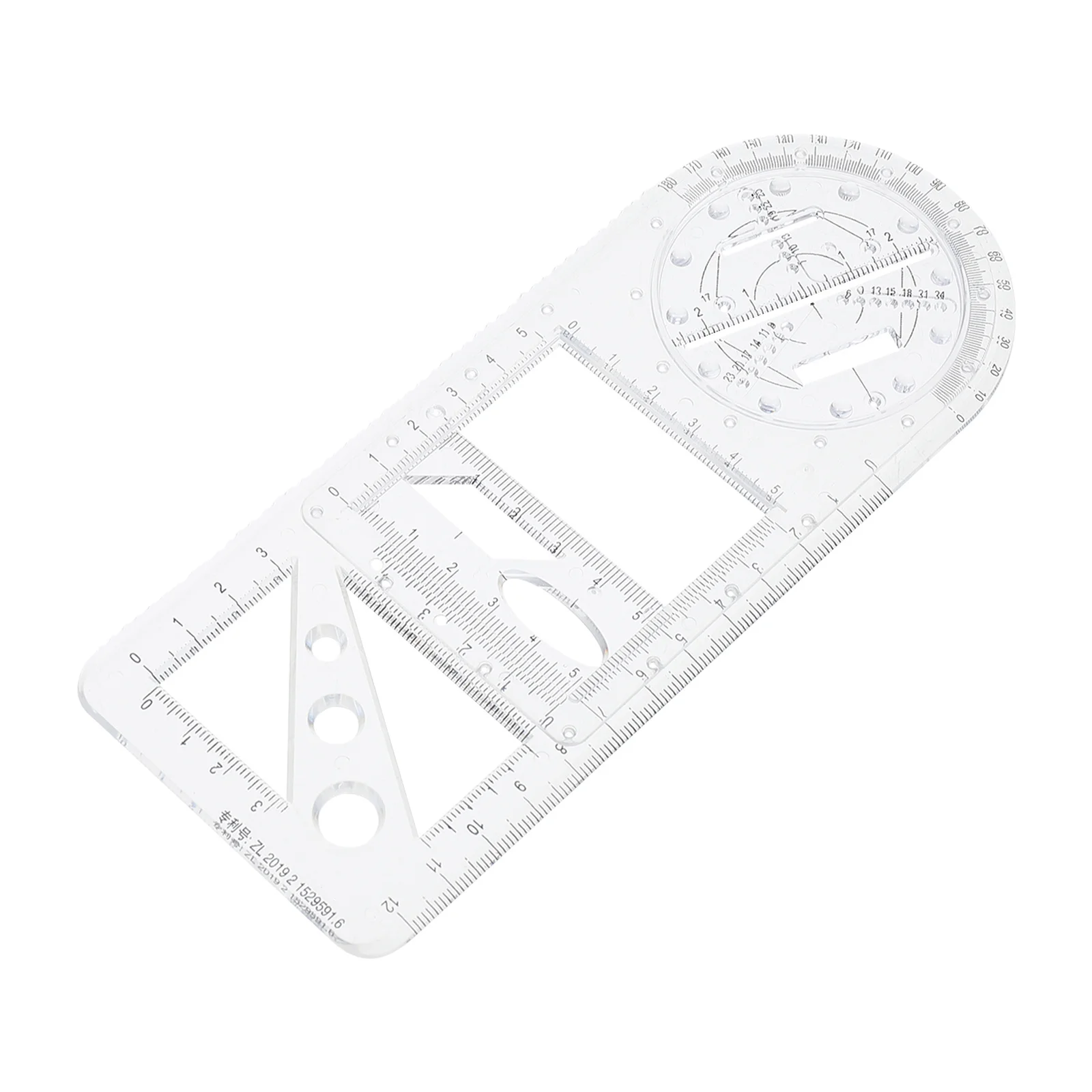 Multifunctional Geometric Drawing Ruler Premium Material Design for Students Teachers School Drafting Measuring Tool