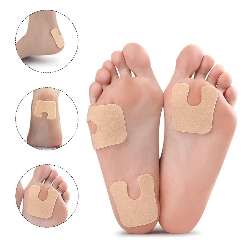 2pairs U-Shaped Latex Patch Pad Foot Cushions Toe Protection Pain Relief Pad Foot Removal Feet Pads Felt Callus Care Heel