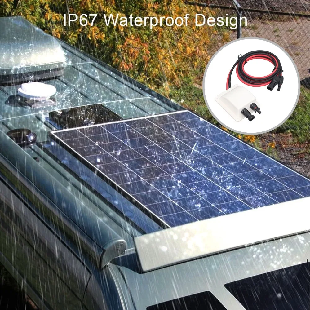 

2m Extension Solar Cable Entry Gland Dual Cable Entry Various Uses Waterproof Housing Solar Junction Box Camping Equipment