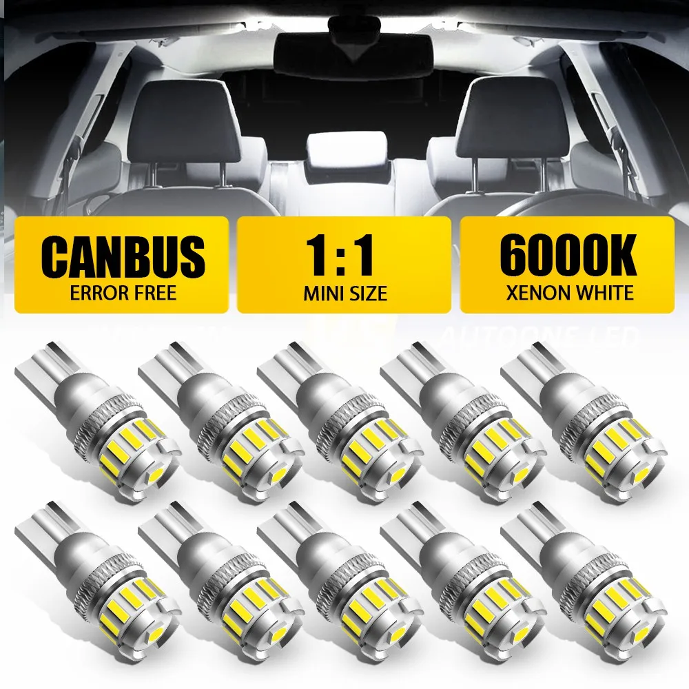 

AUXITO T10 Светодиодный светильник W5W Светодиодные лампы Canbus для BMW Audi Mercedes Белый Красный Желтый Автомобильный Полоционный светильник Внутренние купольные огни