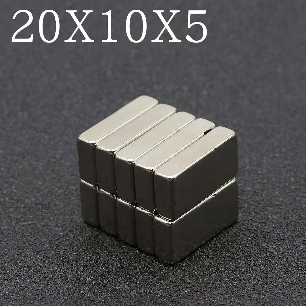 

5/10/20/50Pcs 20x10x5 N35 Neodymium Magnet 20mm x 10mm x 5mm NdFeB Block Super Powerful Strong Permanent Magnetic Imanes