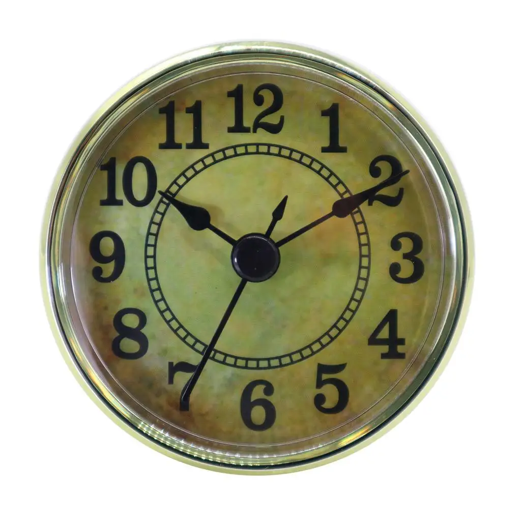 2.76 Inch (70 mm) Quartz Clock /Insert with Arabic Numeral, Quartz Movement (Golden )