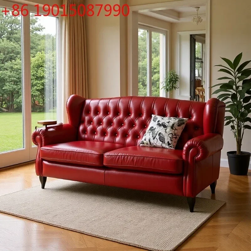 Leather Art American Single Sofa Chair Casual Tiger Bar Chair Classic Stool Vintage 1919 Cigar Godfather