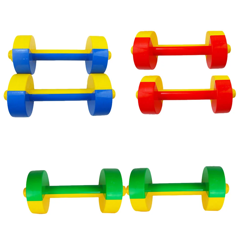 3 Pairs Adjustable Barbell Silent Plastic Dumbbell Toddler Child Toy Rattler Hand Barbells for Kindergarten Small