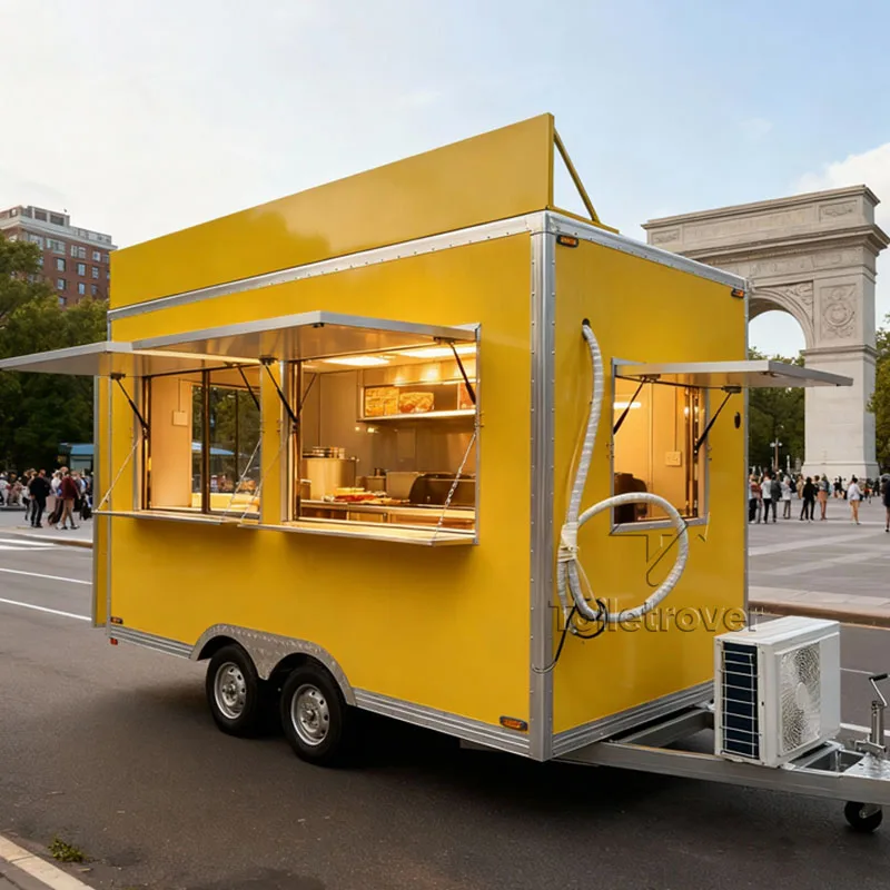 

Hot Sales Fancy Food Truck Grill Tacos French Fries Baked Potatoes Sandwich Food Trailers Fully Equipped Plus Restroom