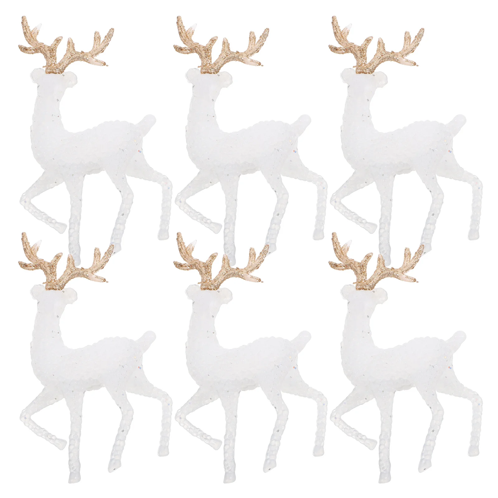 

6 Pcs Christmas Decor Scene Decoration Snow Crystal Ball Elk Decorations Deer Gift Reindeer