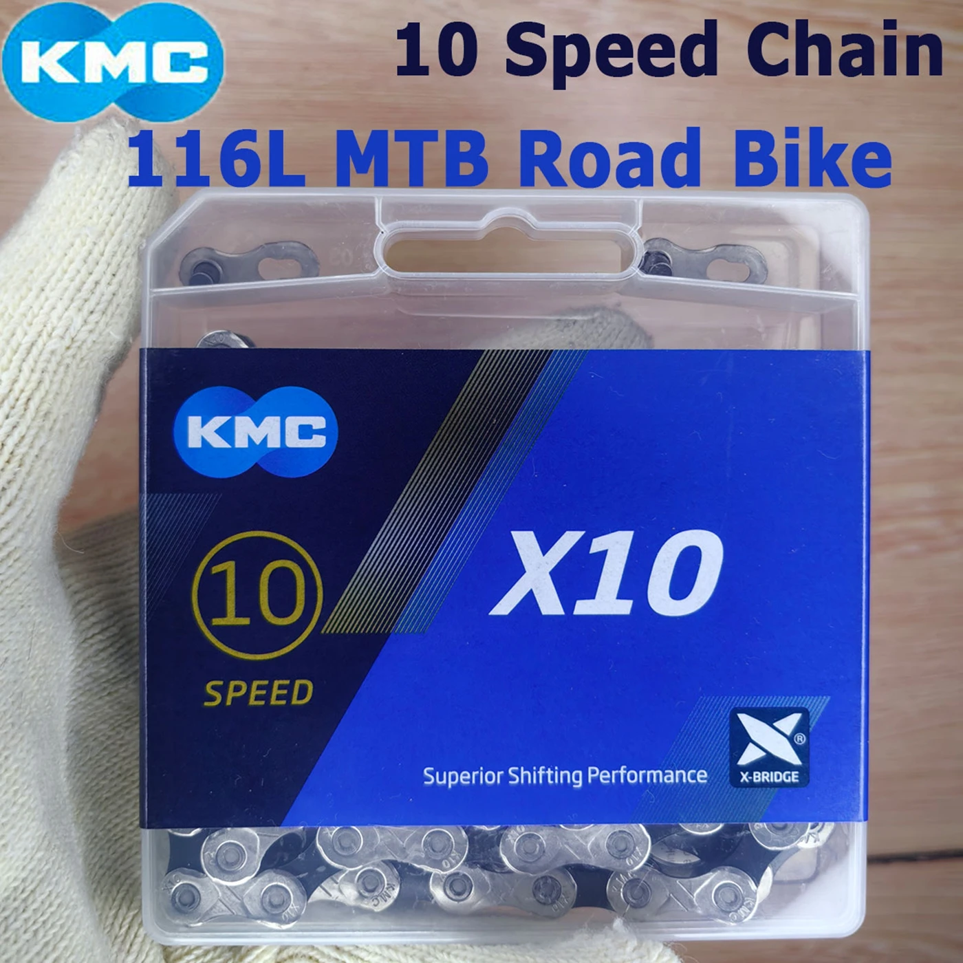 

KMC X10 10S MTB Road Bike Chains 116 Links Bicycle Curren 10V with Missing Link 10 Speed Chain for Shimano M4100 100% Original