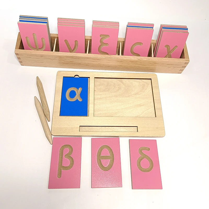 Greek  Ελληνικό αλφάβητο Tracing letters ties  Board montessori materials language wooden toys