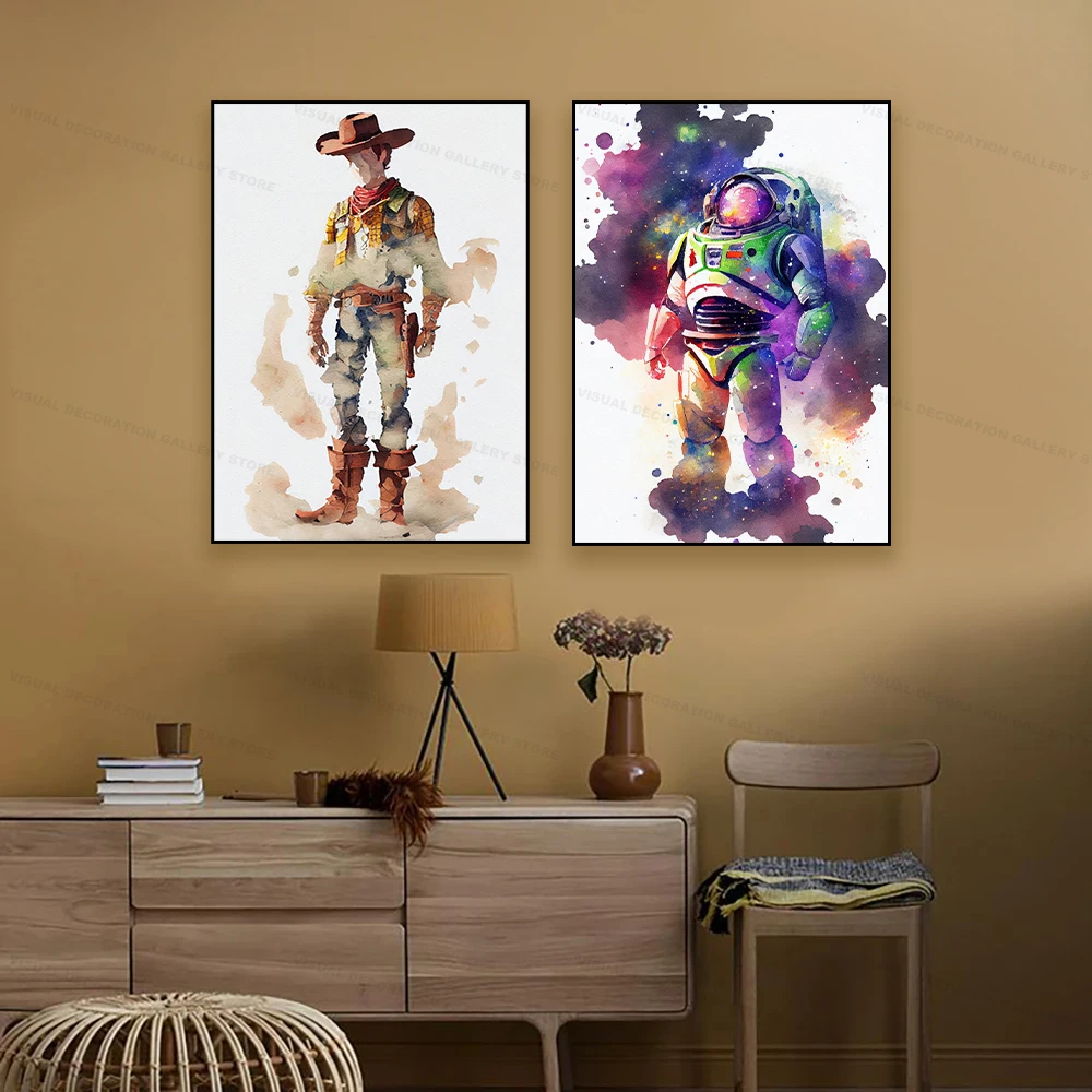 

Disney Watercolor Toy Story Poster Cartoon Character Painting Wall Art Canvas Paintings Picture Print Home and Living Room Decor