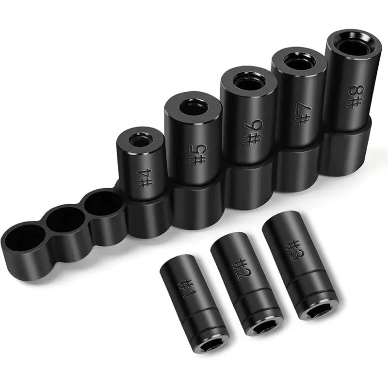 ab02-ソケットセット用タップ、70500-8ピース-1-4インチ＆3-8インチドライブタップ（ソケットレンチセット用）、1-2インチ＆1-8インチnptタップ（ソケットアダプター用）