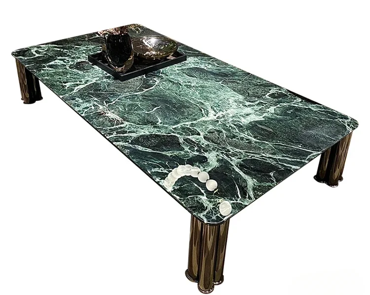 Designer coffee table living room simple modern large flower green luxury stone large apartment natural marble coffee table