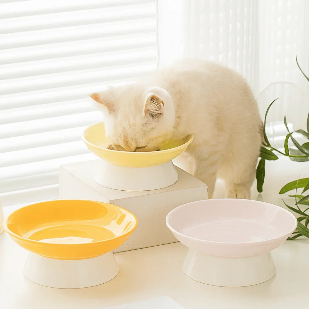 Creative Ceramic Cat Bowl Cute Large Capacity Dog Food Feeding Basin Anti Tipping Non-slip Pet Drinking Feeder Neck Protection - view 3