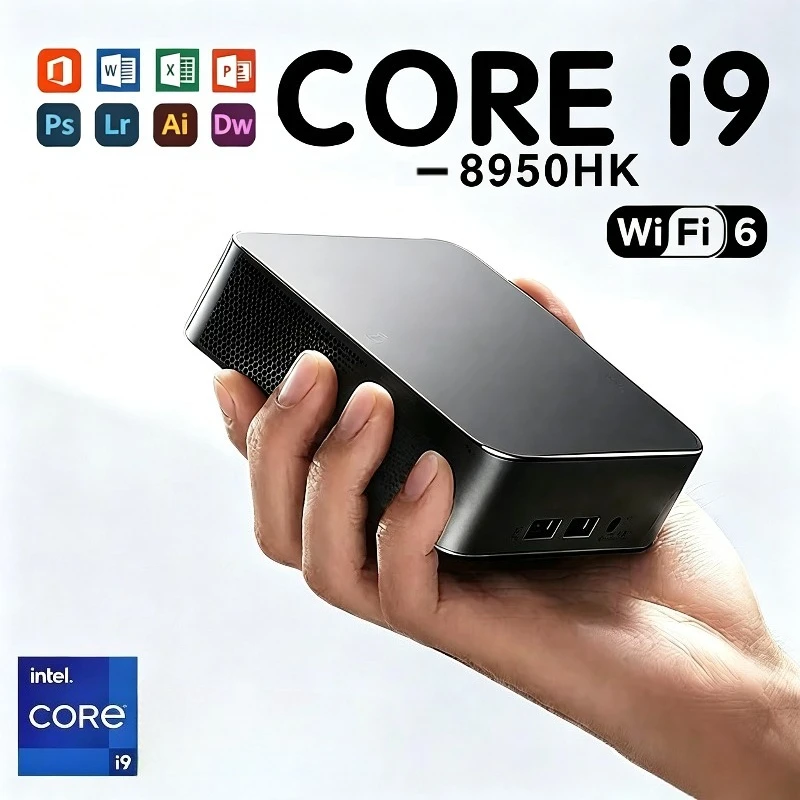 미니 PC 인텔 코어 i9 8950HK 윈도우 11 16GB RAM DDR4 1TB SSD WIFI 6 BT5.2 4K HD 데스크탑 컴퓨터 게이밍 PC 게이머