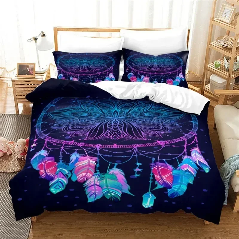 2026 Dreamcatcher Bohemia Mandala Feathers Bedding Set Boys Girls Twin Queen Size Duvet Cover Pillowcase Bed Kids Adult
