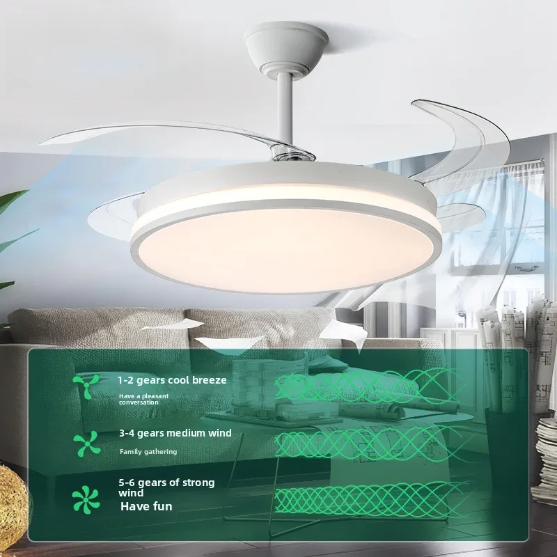Invisible Ceiling Fan Light Ultra Thin Smart Inverter Remote Full Spectrum Eye Care Ceiling Lamp Full Spectrum Eye Protection