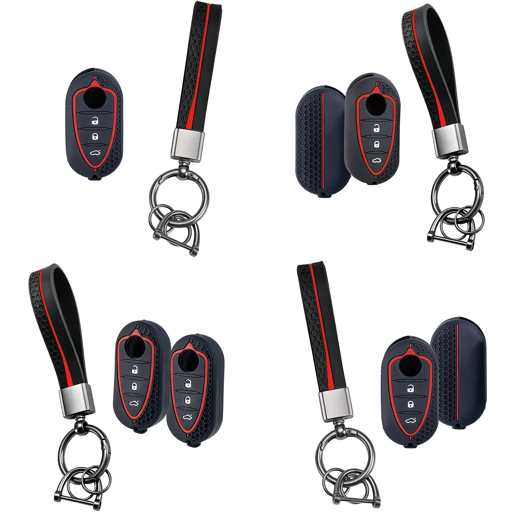 Waterproof Silicone Keychain Cover Holder For Alfa Romeo Giulietta Mito 159 4C GTO GTA Junior Car Remote Key Accessories