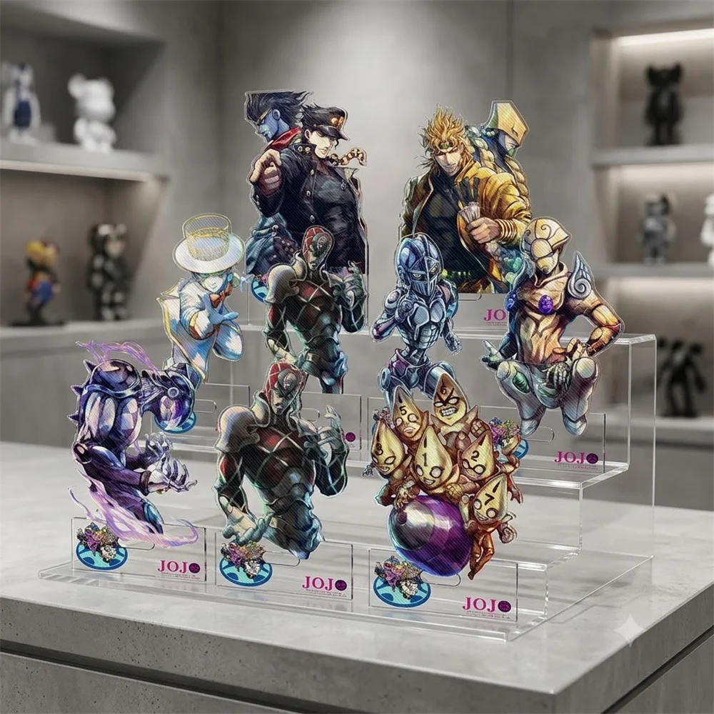 15CM Hot Anime JOJO Acrylic Keychain Stand Model Cosplay Characters Ornament Accessories Goods Collection Gifts