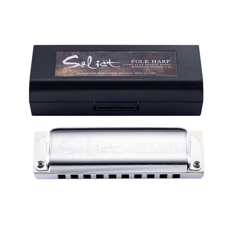 Kongsheng Metal Diatonic Harmonica 10 Holes Blues Small Harmonica Beginners Portable Mouth Harp Kids Aldult Music Instruments