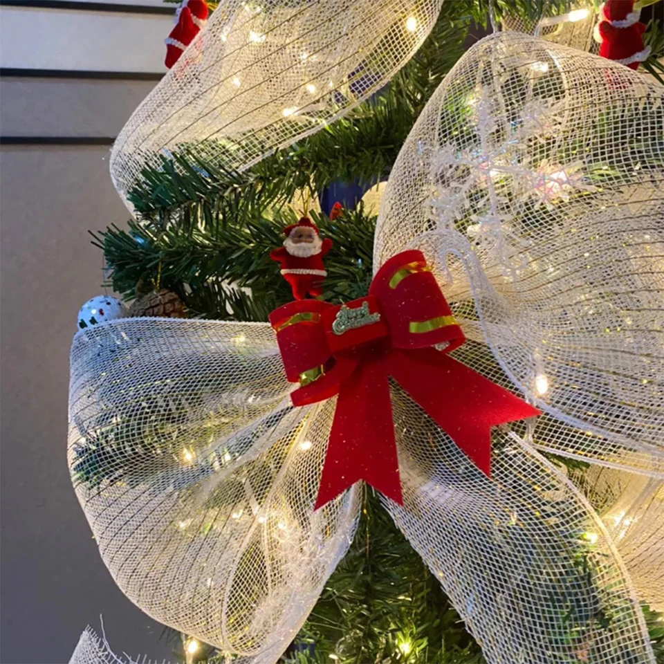 JKJG Ruban de sapin de Noël en maille métallique pour décorations de