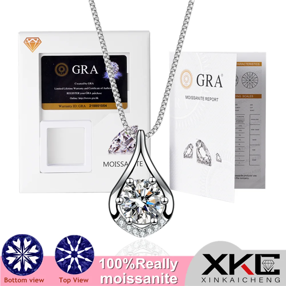 

Высококачественное ожерелье с подвеской GRA из мозамбикского камня в 1 карат, Женская цепочка в форме вазы, ювелирные изделия