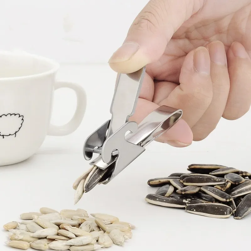 Stainless Steel Nut Sheller Peanut Pincers Melon Seeds Opener Pistachio Sunflower Seeds Peeler Walnut Plier Clamp Kitchen Tools