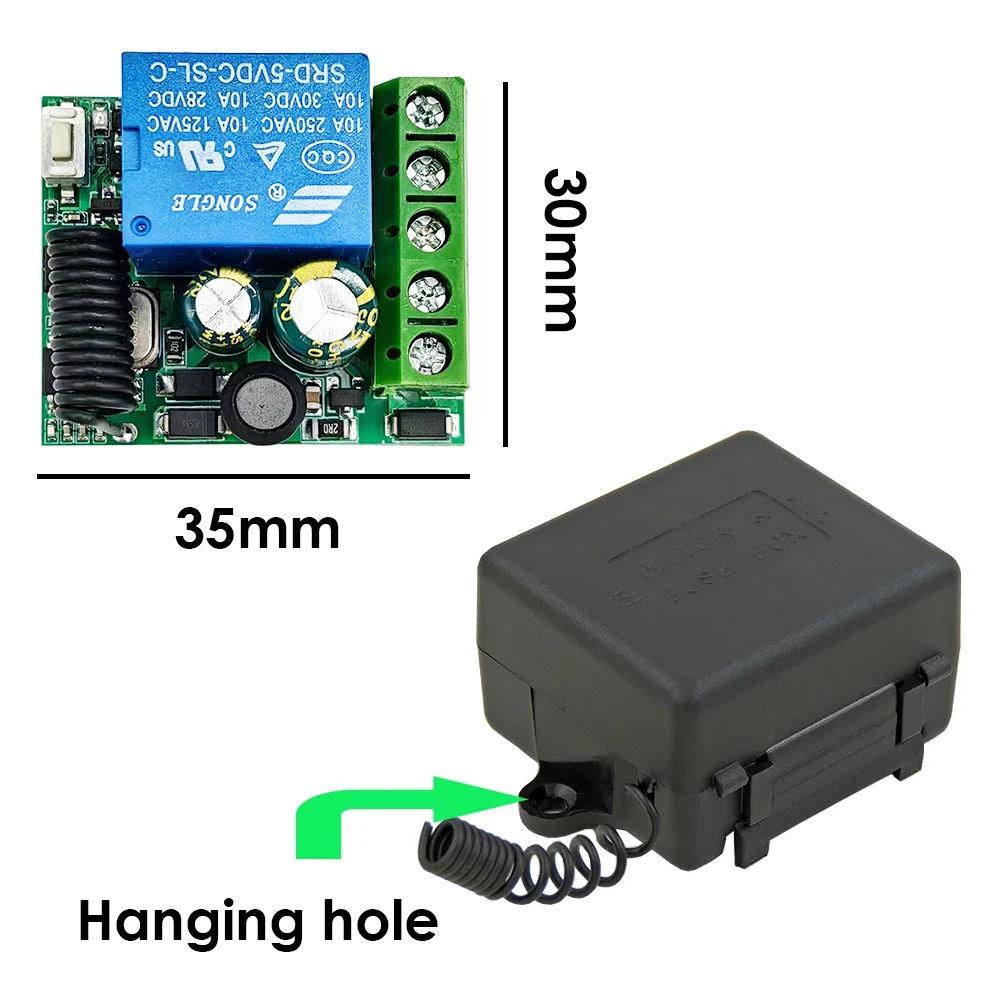 Commutateur sans fil à télécommande RF pour serrure électromagnétique de porte, récepteur de citations RF, émetteur 2CH, 433MHz, DC 5V, 12V, 24V, 1CH