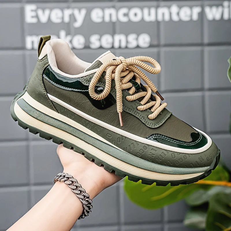 

2025 Men Sneakers Casual Shoes Fashion Outdoor Sports Shoes Runner Tenis Trainer Leather Running Shoes Breathable Men Shoes