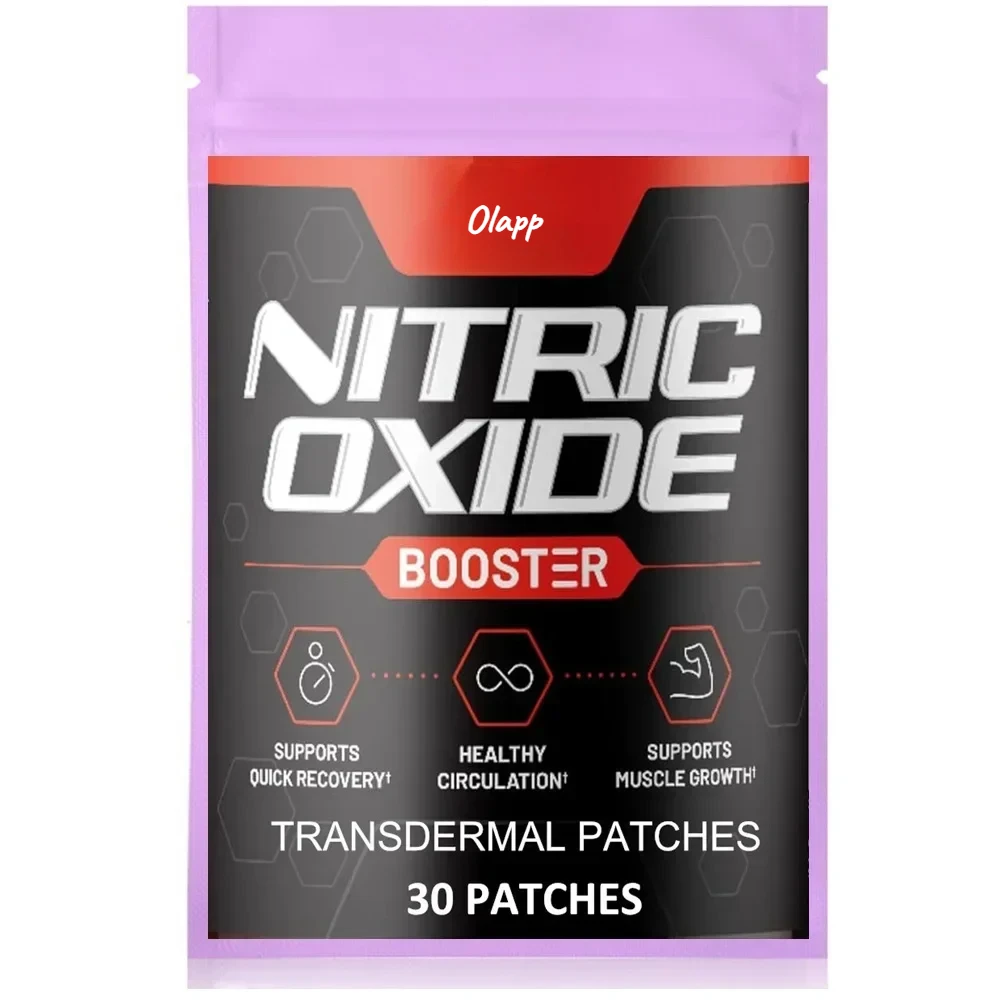 Nitric Oxide Booster Transdermal Patches, Performance Formula for Stamina & Endurance, 30 Patches One Month Supply