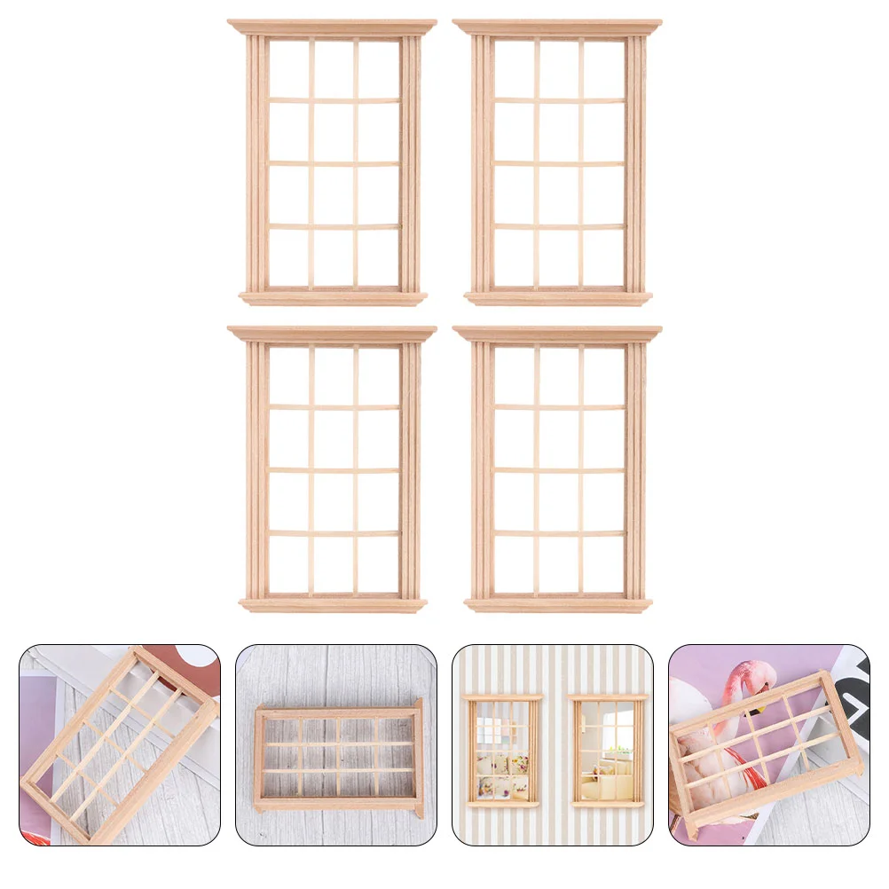 

Мини-украшение, домашний кукольный домик, окно, деревянная модель, бонсай, мебель для малышей, крошечные дома