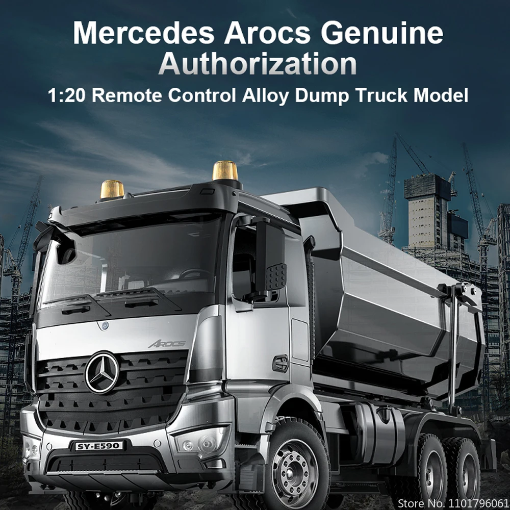 1/20 E590 Alloy RC Truck Mercedes-Benz Crawler 2.4G Remote Control Car Model Dump Trucks Tractor Cars Toy for Double E Boys Gift