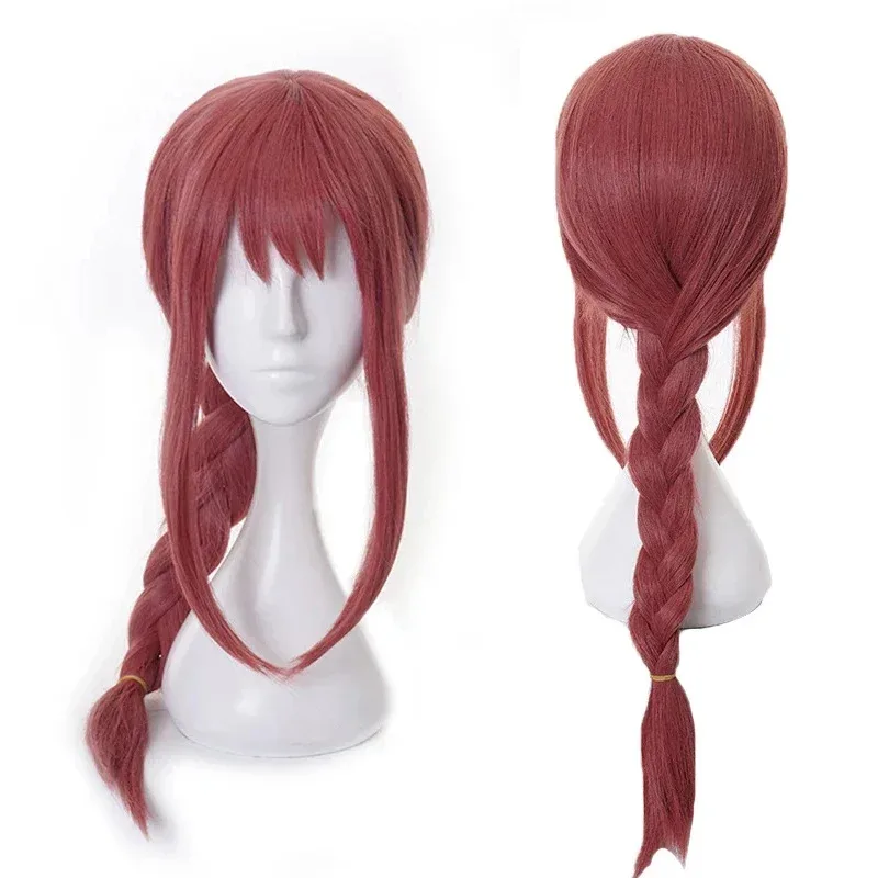 Makima длинные розовые плетеные термостойкие волосы Хэллоуин вечерние ролевые игры аниме косплей парики шапка для парика XM19