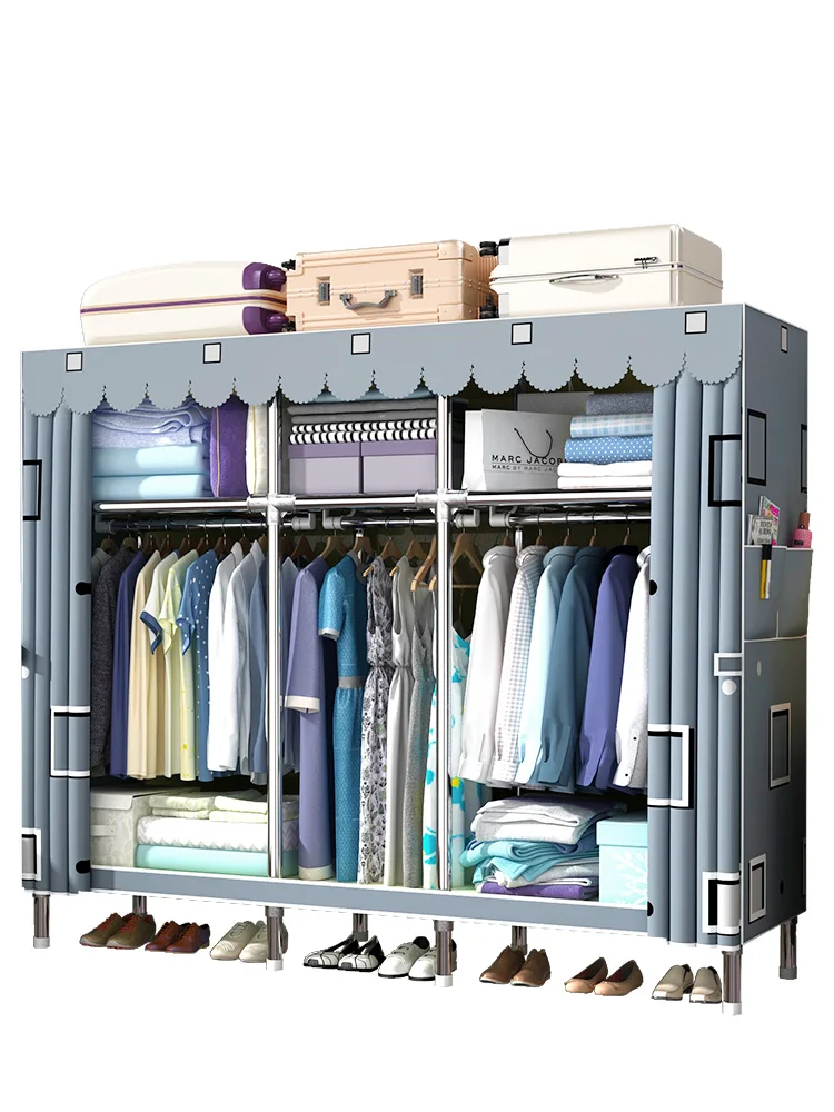 

Wardrobe Home Bedroom Simple Cloth Wardrobe Modern Simple Rental Room Storage Cabinet