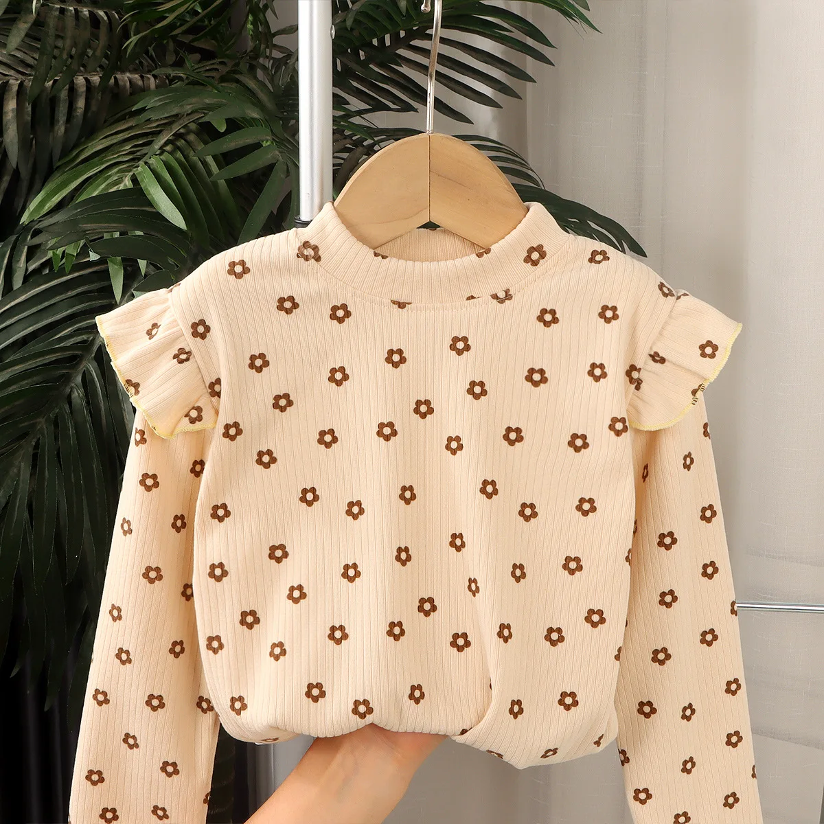 Fashionable Korean-style Long Sleeve Versatile Print Children's Autumn Dress for Girls New Girl's Topwear And Underwear